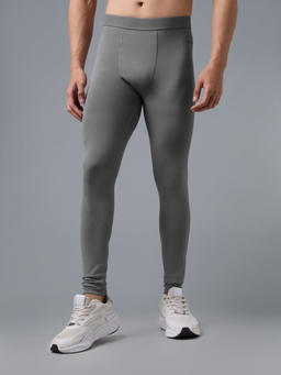 Men's Gym, Cycling Compression Tights with ELASTOPLUS in Light Grey - 2