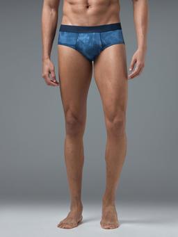 Men Printed Briefs with ELASTO LITE in Navy - 2