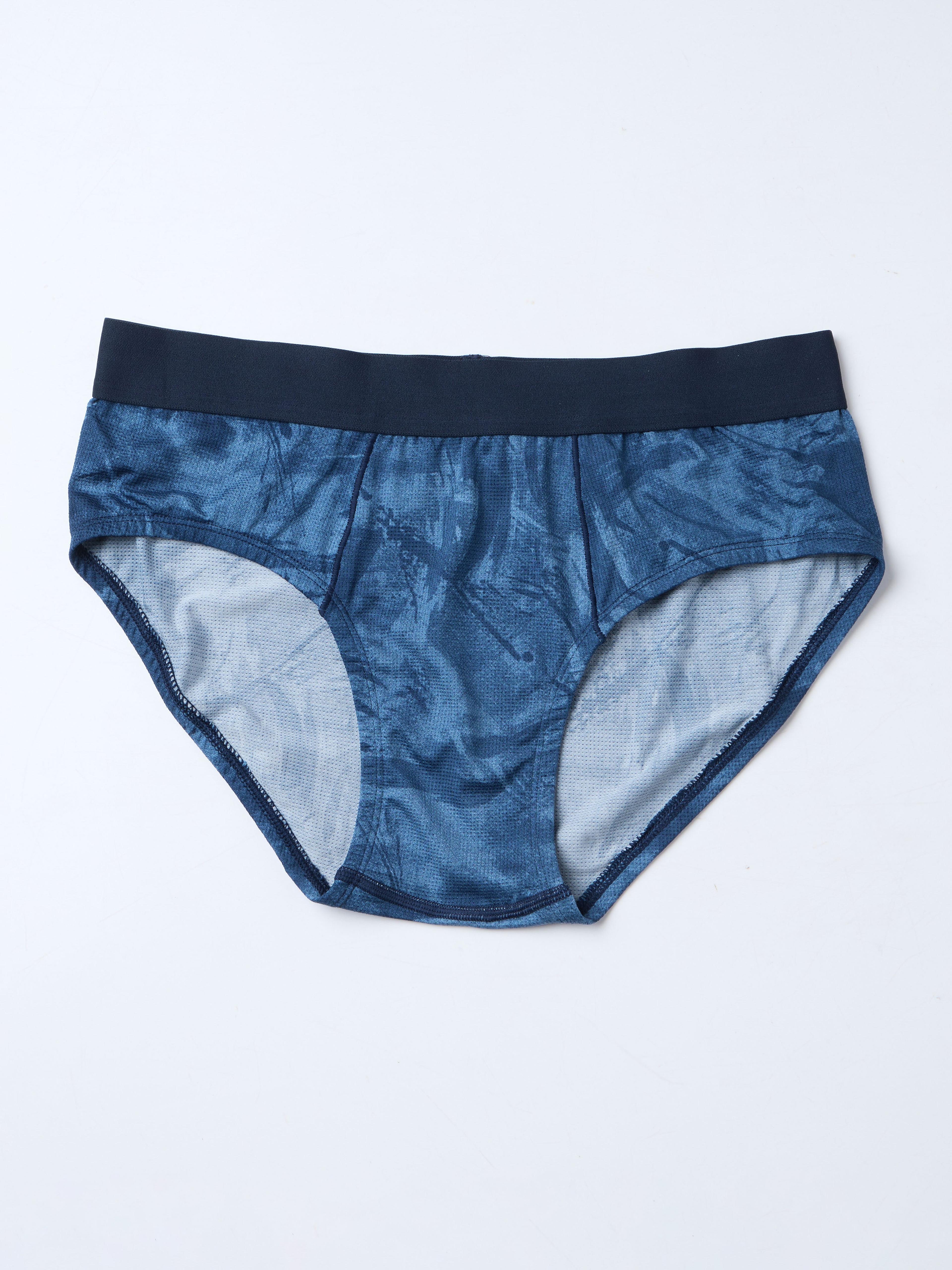 Men Printed Briefs with ELASTO LITE in Navy - 6