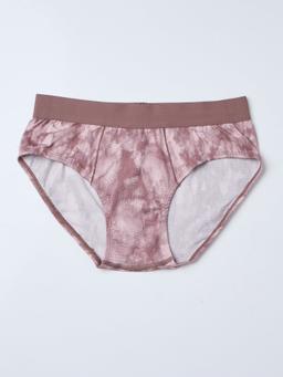 Men Printed Briefs with ELASTO LITE in Ox Blood Red - 7