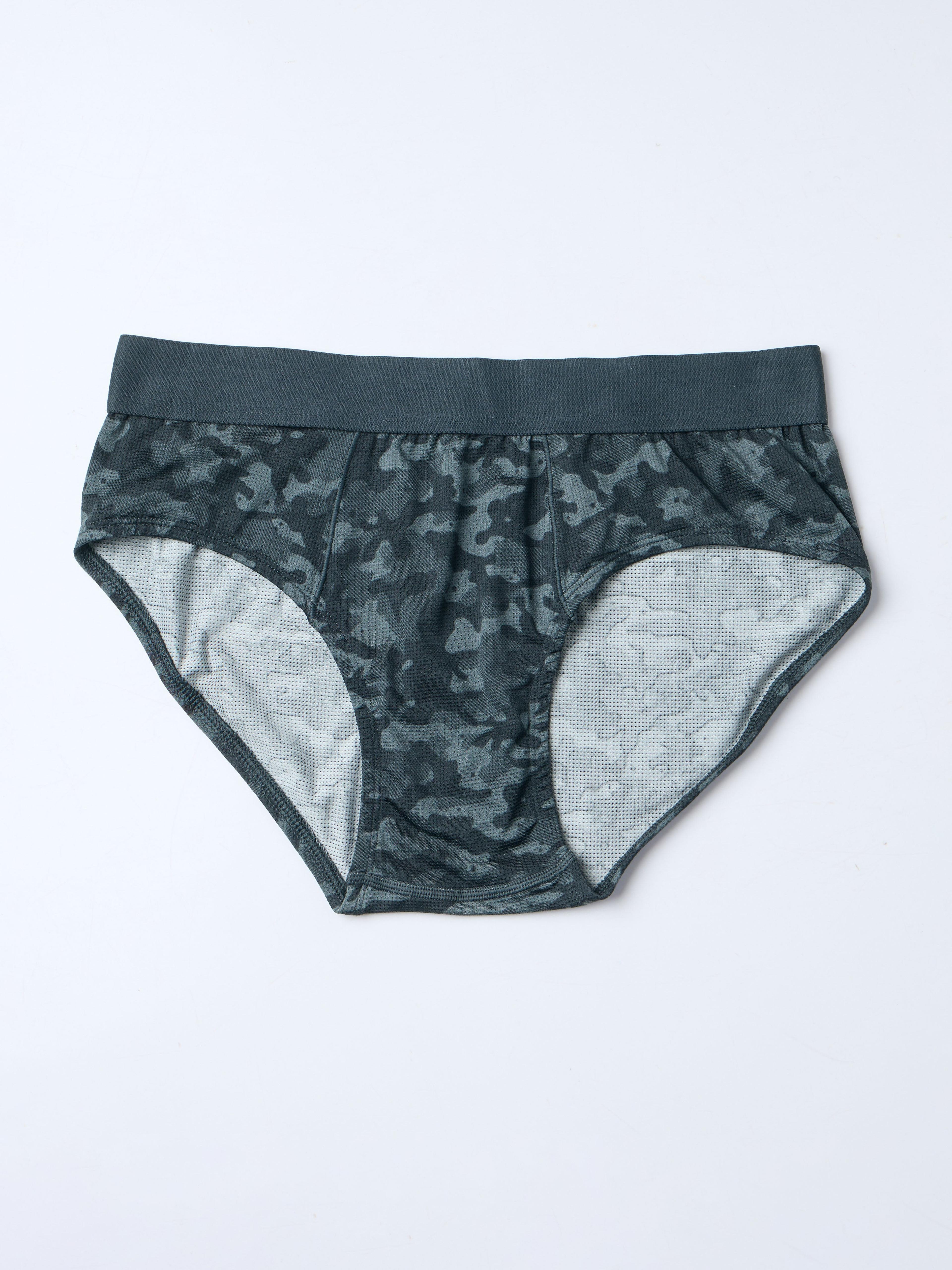 Men Printed Briefs with ELASTO LITE in New Carbon - 7