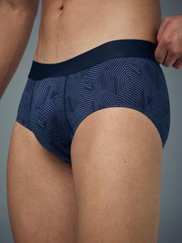 Men Printed Briefs with ElastoLITE in Seamless Geometrical - 3