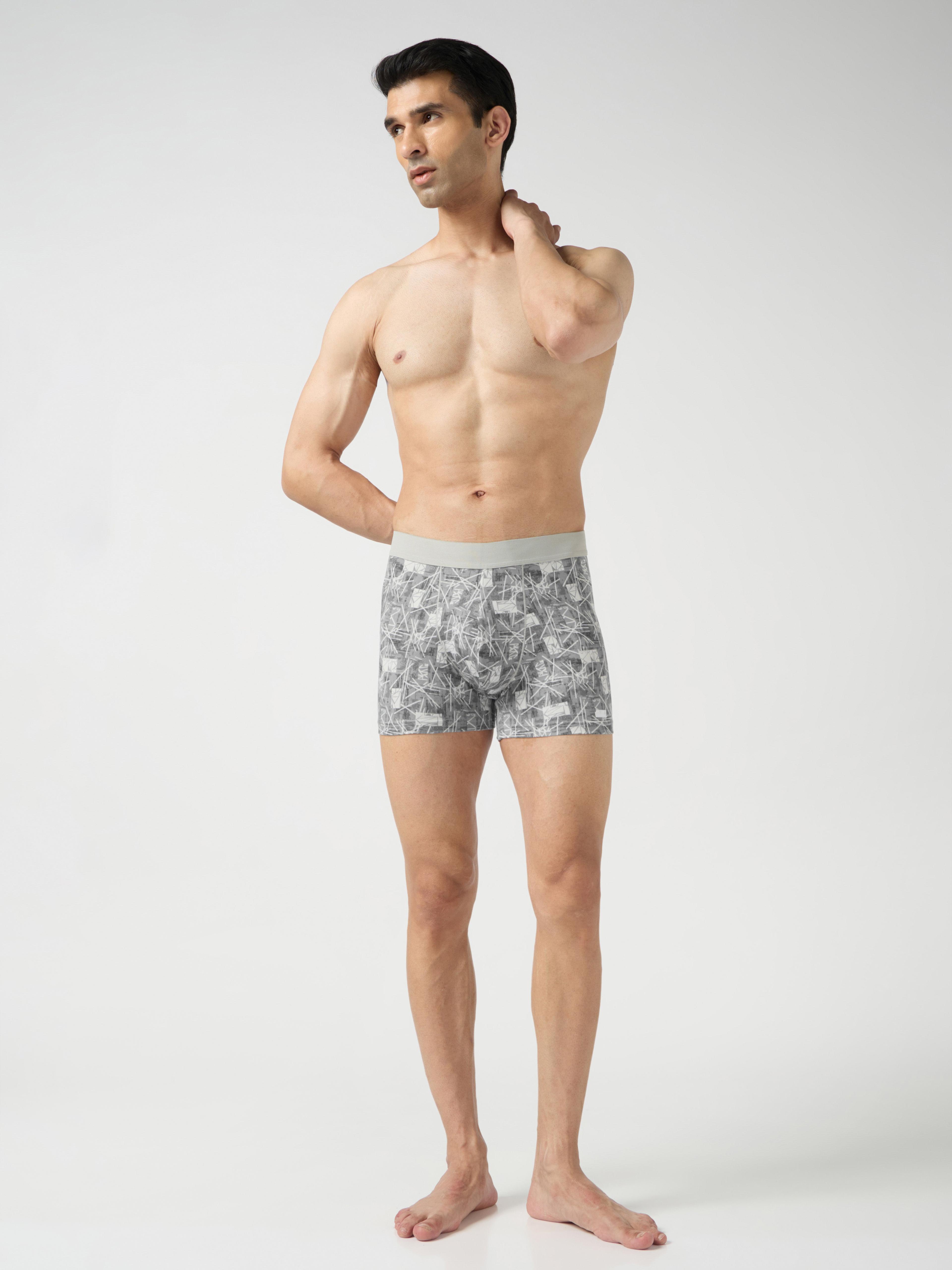 Men Printed Underwear with ELASTO LITE in Ash - 6