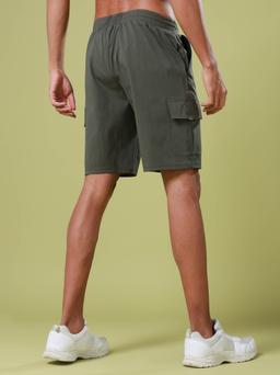 Men Solid Slim Fit Shorts with TS FLEXI in Beetle - 3