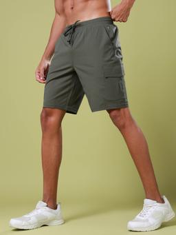 Men Solid Slim Fit Shorts with TS FLEXI in Beetle - 4