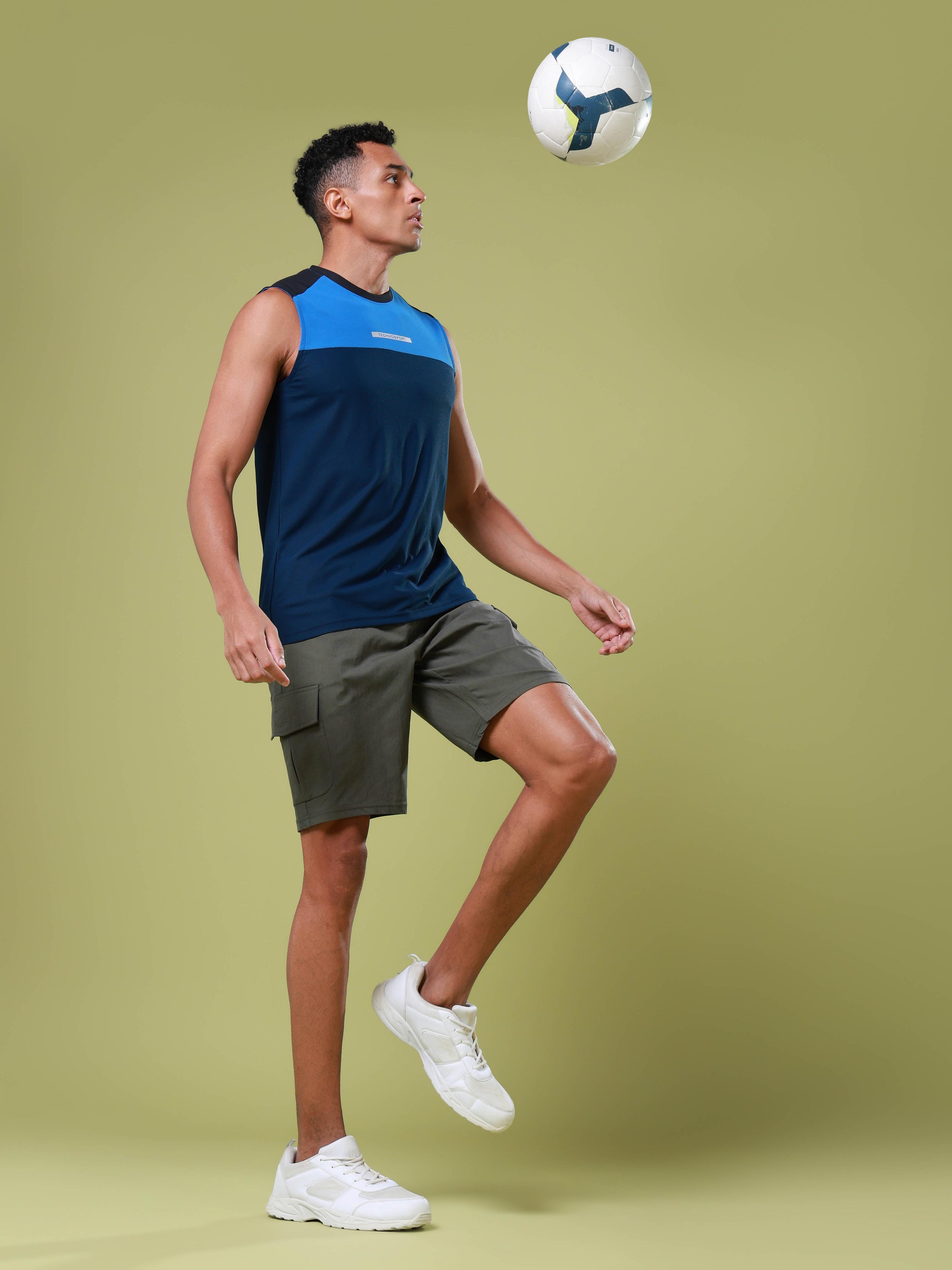 Men Solid Slim Fit Shorts with TS FLEXI in Beetle - 5
