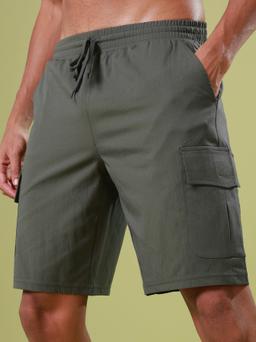 Men Solid Slim Fit Shorts with TS FLEXI in Beetle - 6