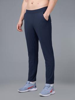 Men Solid Relax Fit Trackpants with DURACOOL+ in Navy Blue - 4