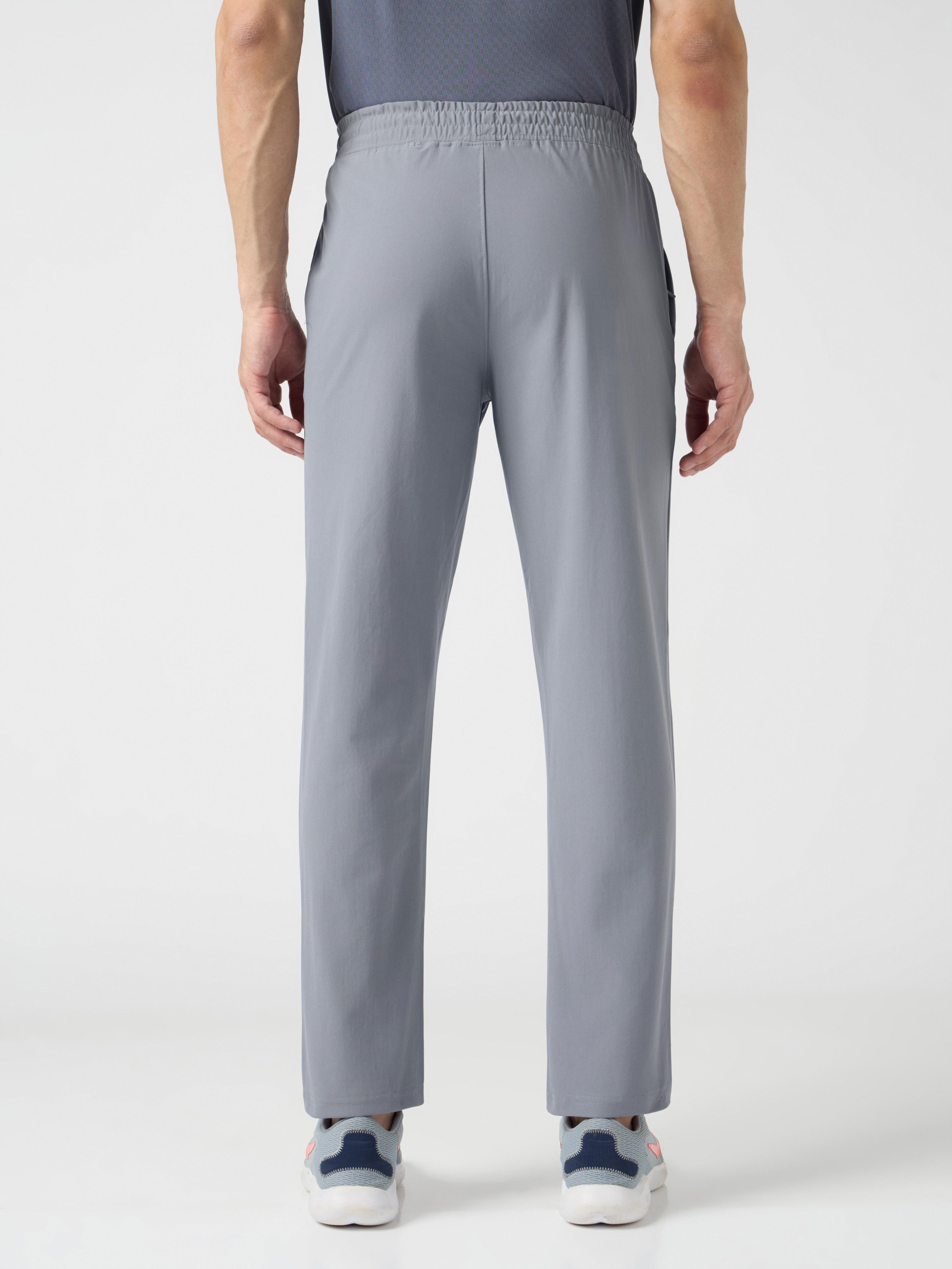Men Solid Relax Fit Trackpants with DURACOOL+ in Light Grey - 3