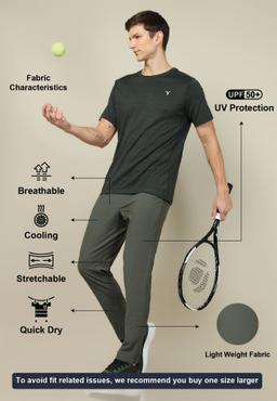 Men Solid Relax Fit Trackpants with DURACOOL+ in Beetle - 4