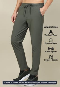 Men Solid Relax Fit Trackpants with DURACOOL+ in Beetle - 5