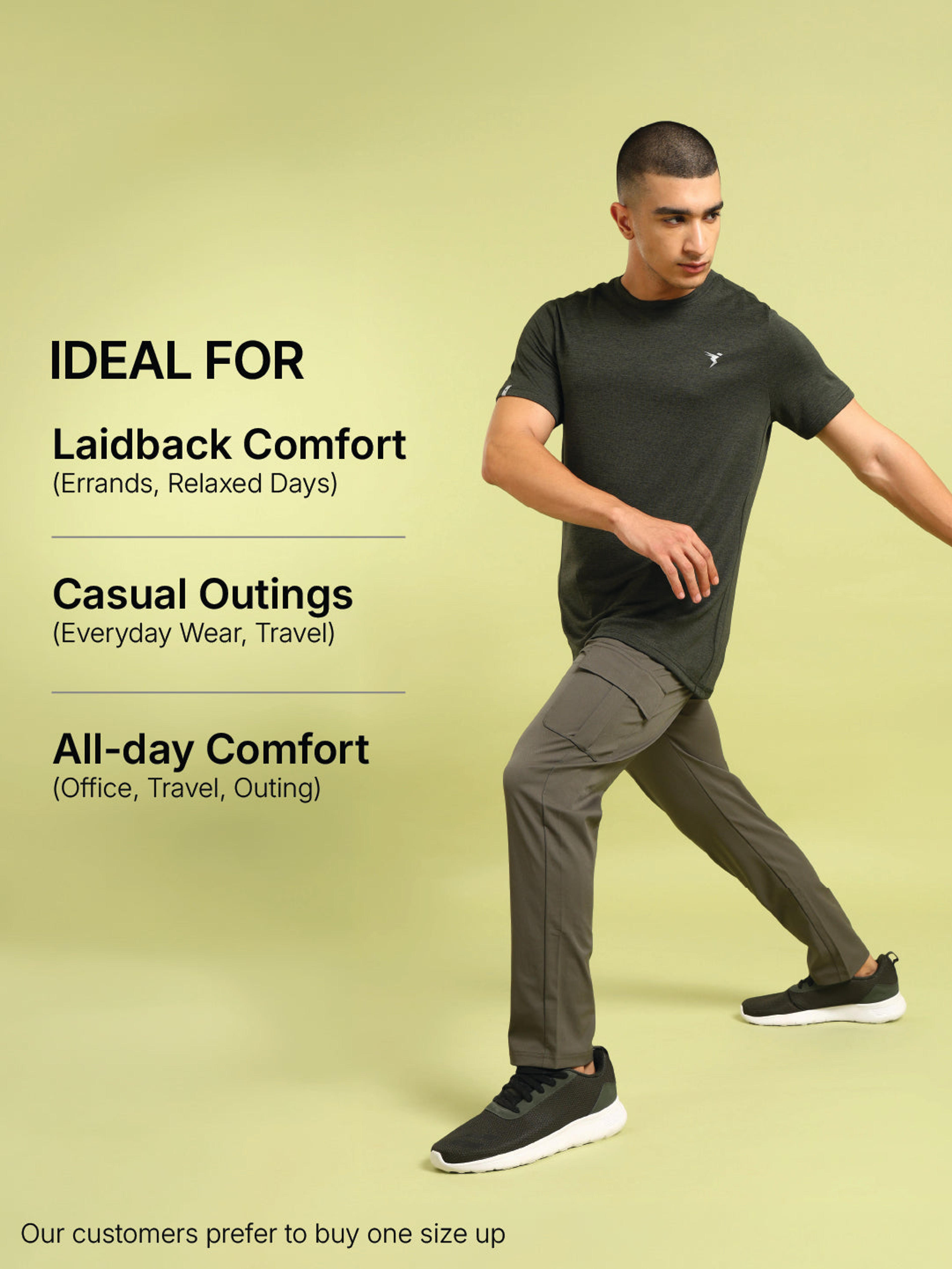 Men Solid Relax Fit Sports Cargo Trackpants with TS FLEXI in Beetle - 6