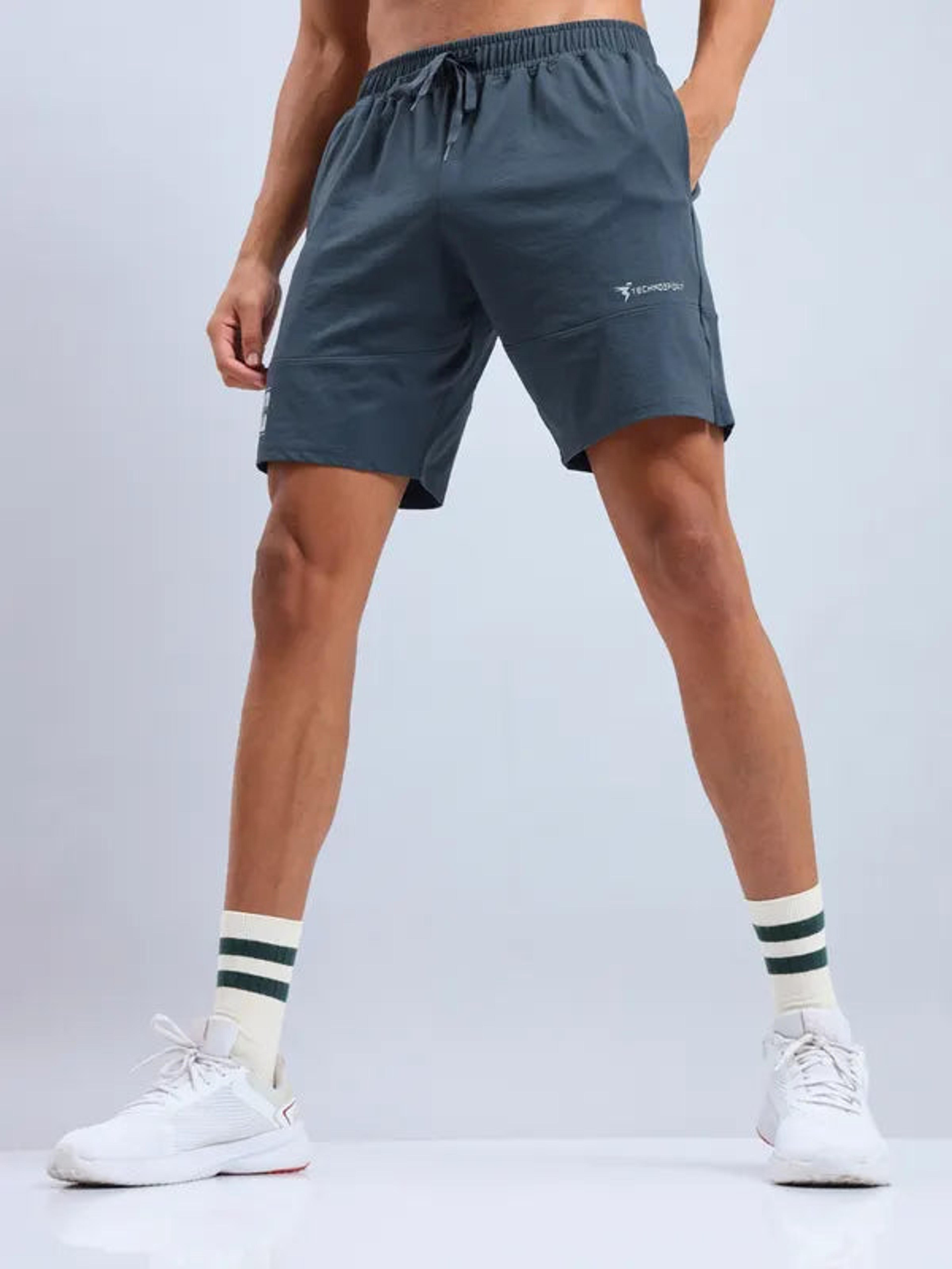 Men Solid Regular Fit Shorts with ELASTO LITE
