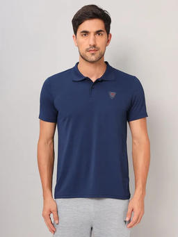 Men Self Design Slim Fit Polo T-shirt with AIRTEX STRIPES (Pack of 2) in Navy - 9