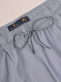 Men Solid Relax Fit Cargo Trackpants with DURACOOL+ in Light Grey - 5