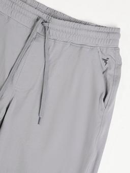 Men Solid Slim Fit Joggers with ELASTOPLUS in Light Grey - 7