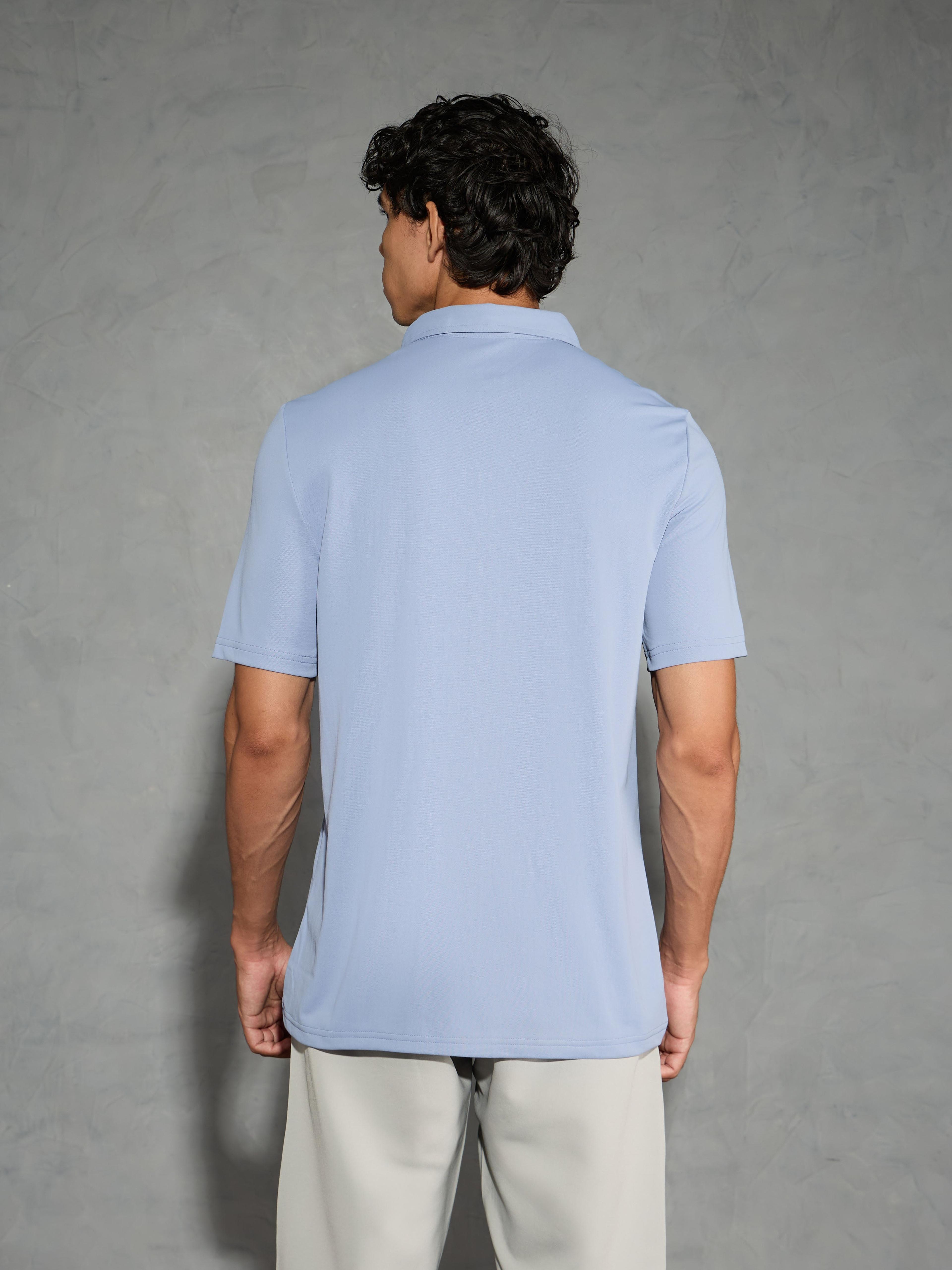 Men Solid Regular Fit Spread Collar Shirt with TECHNO COOL+ in Troposphere - 3