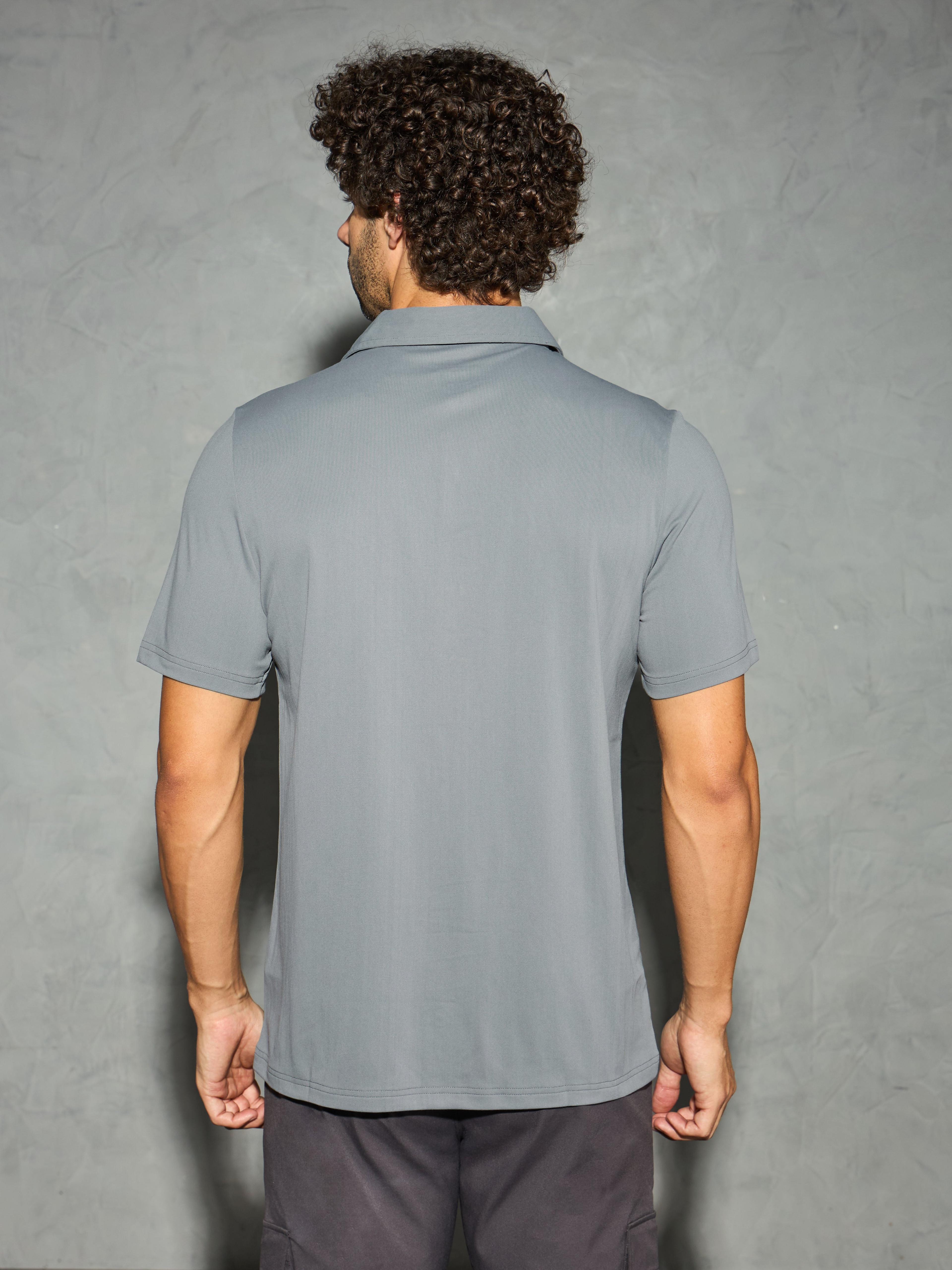 Men Solid Regular Fit Spread Collar Shirt with TECHNO COOL+ in Turbulence - 3