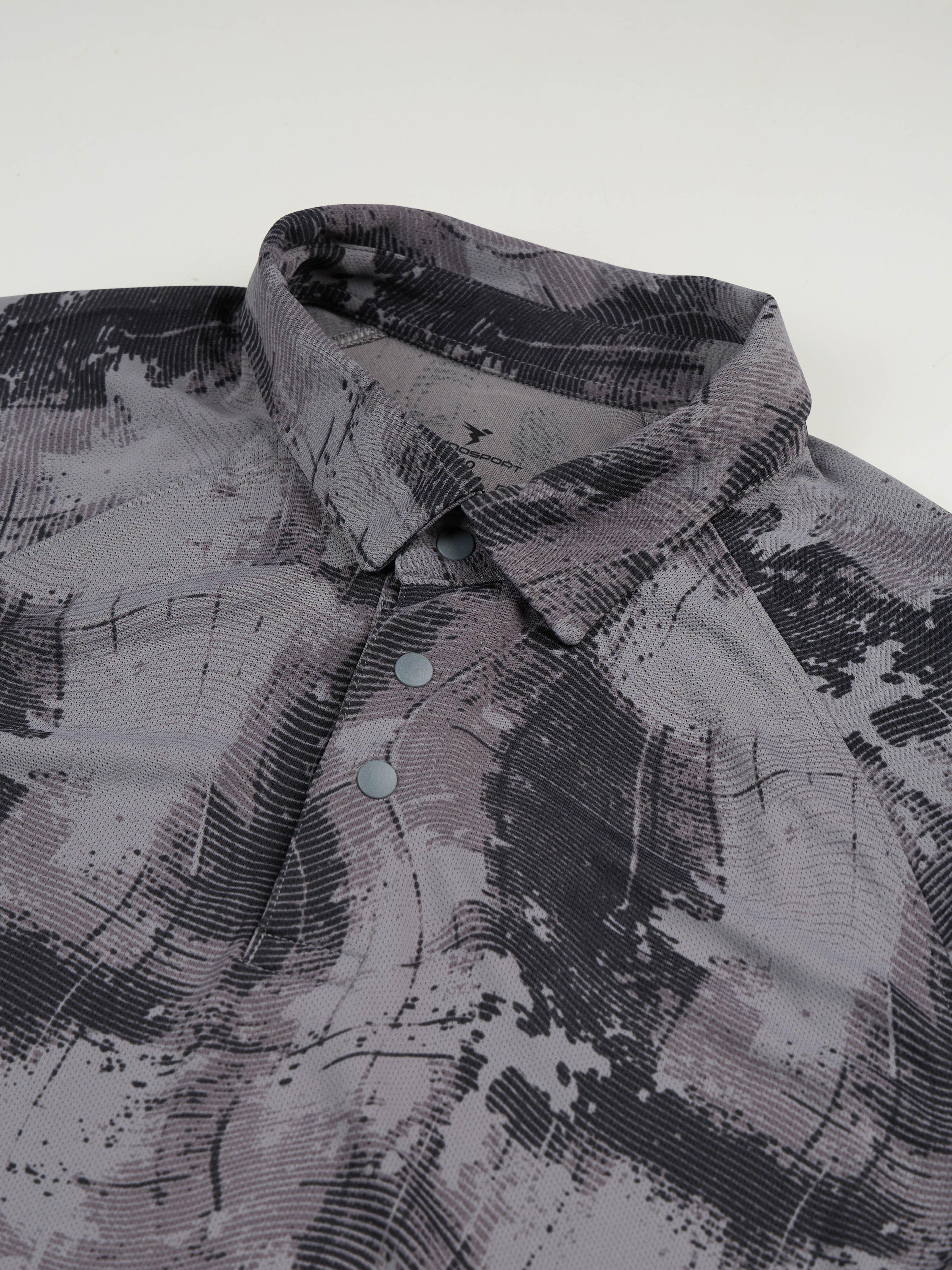 Men Printed Slim Fit Polo T-shirt with TECHNOCOOL+ in Light Grey - 8