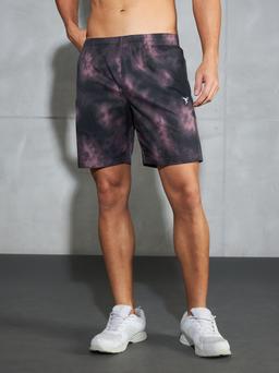 Men Printed Regular Fit Shorts with TS LYTRA in Red Smoke