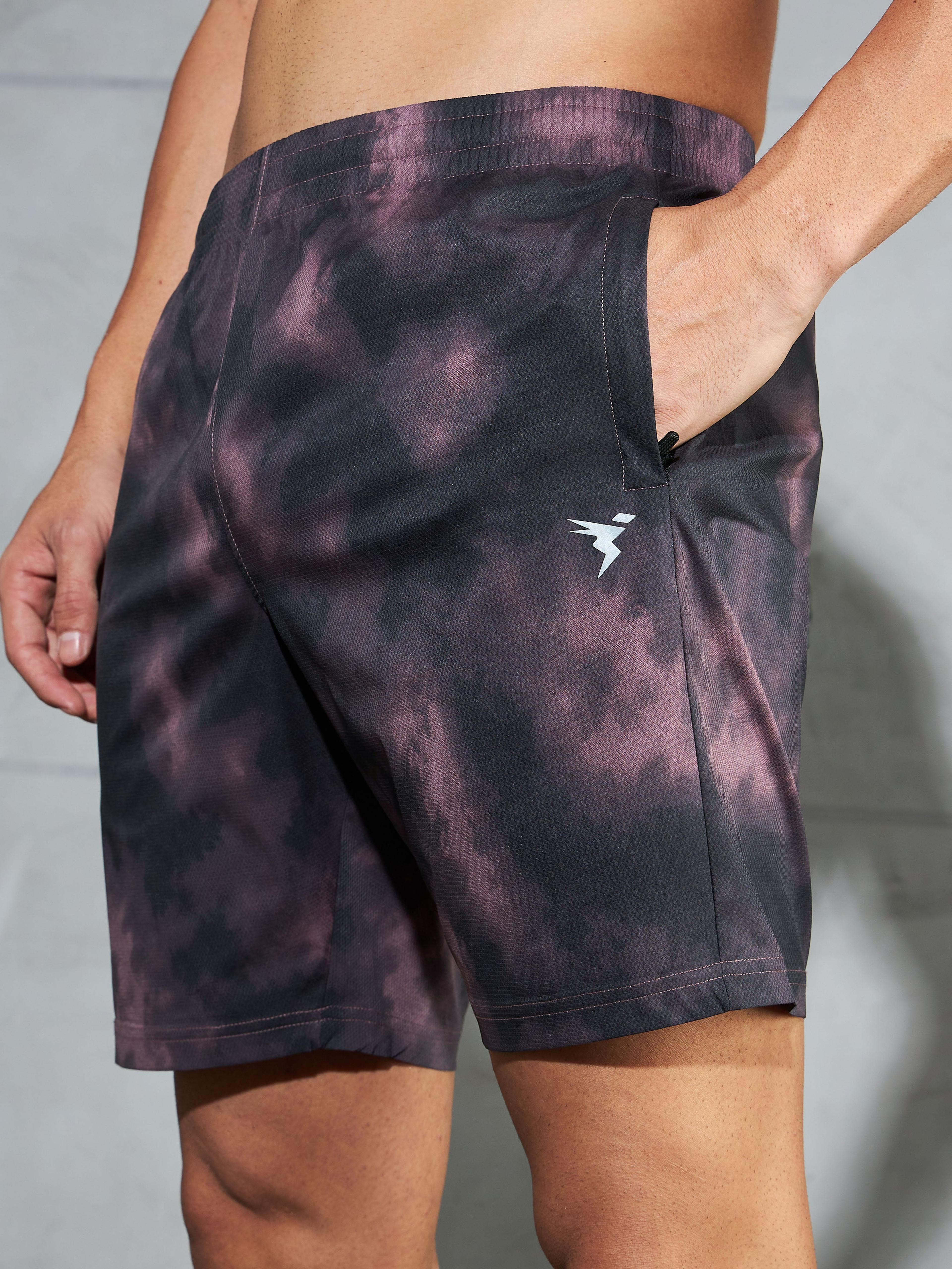Men Printed Regular Fit Shorts with TS LYTRA in Red Smoke - 6