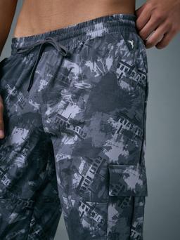 Men Printed Straight Fit Sports Cargo Trackpants with TS LYTRA in Shadow Squadron - 6