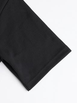 Men Printed Oversized Round Neck T-shirt with COTFLEX in Black - 8
