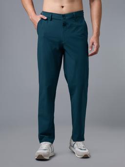 Men Semi-Formal Solid Straight Fit Trousers Pants with DURACOOL+ in Gulf Coast - 2
