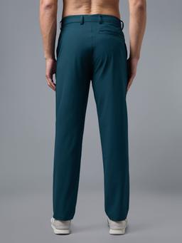Men Semi-Formal Solid Straight Fit Trousers Pants with DURACOOL+ in Gulf Coast - 3
