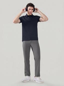 Men Semi-Formal Solid Straight Fit Trousers Pants with DURACOOL+ in Beetle - 2