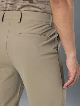 Men Semi-Formal Solid Straight Fit Trousers Pants with DURACOOL+ in Khaki - 7