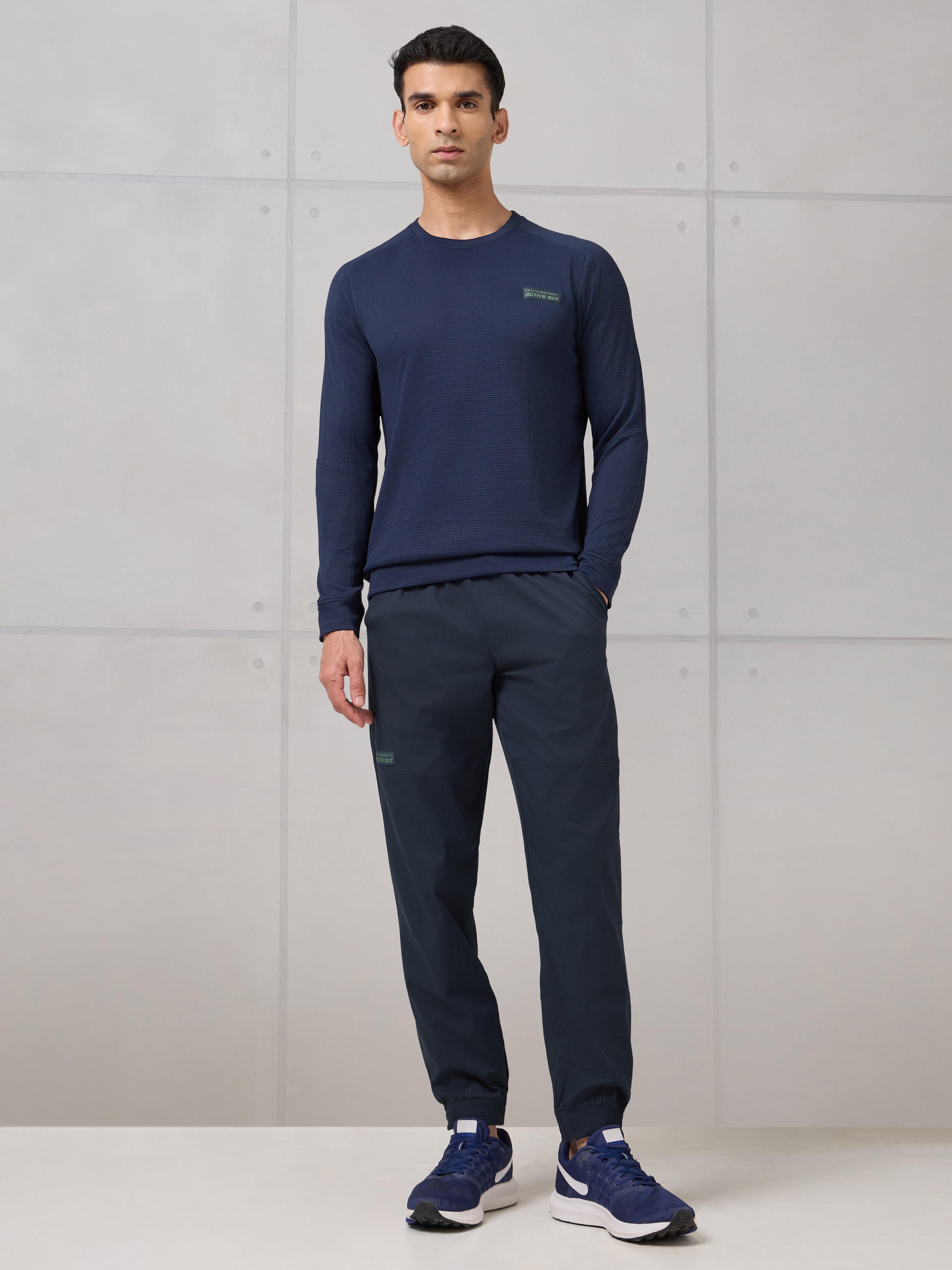 Men Slim Fit Active Out Joggers with TS FLEXI in Navy Blue - 5