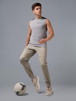 Men Slim Fit Active Out Joggers Trackpants with TS FLEXI in Khaki - 6