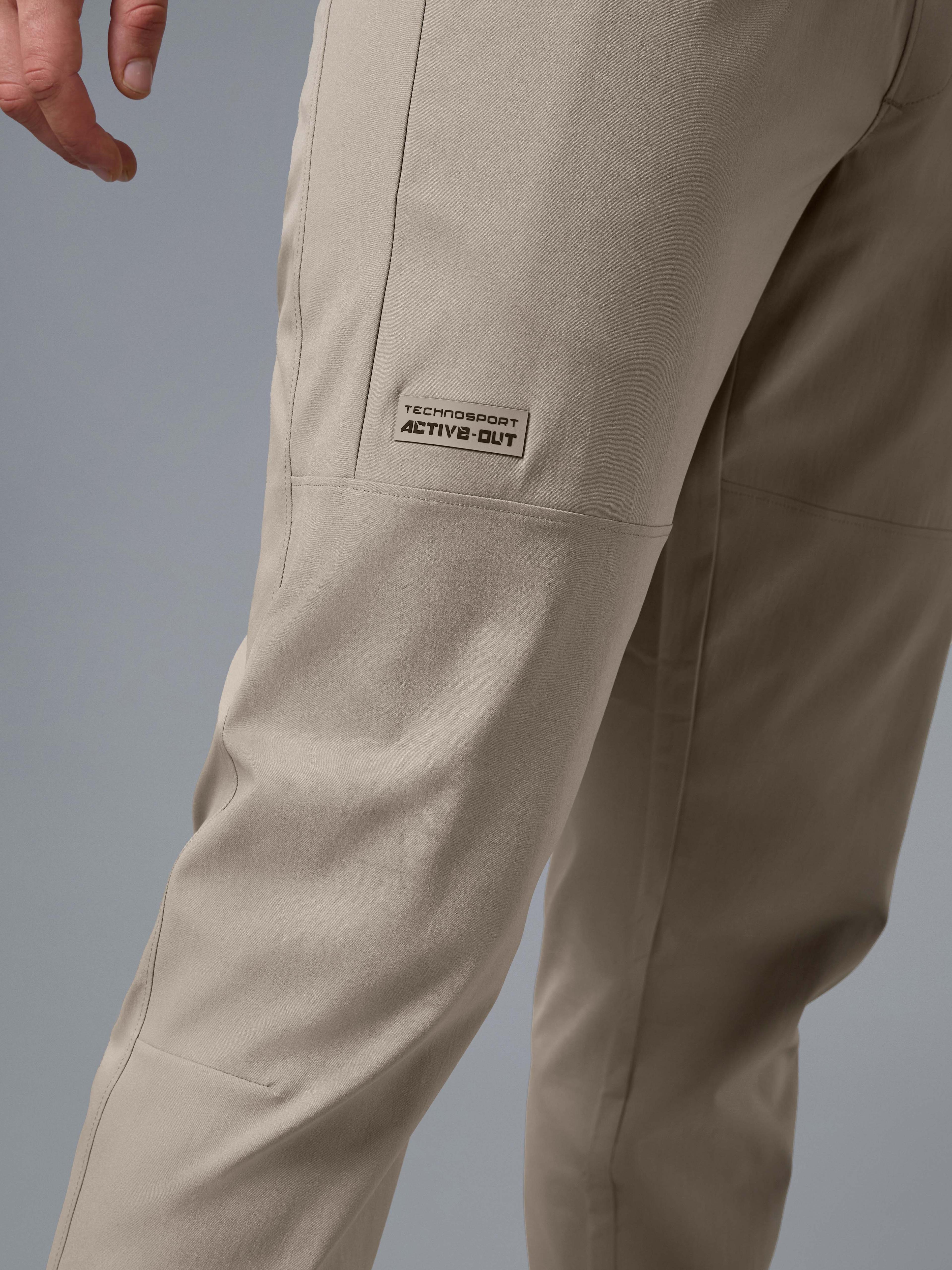 Men Slim Fit Active Out Joggers Trackpants with TS FLEXI in Khaki - 7