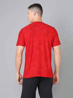Men Cricket Fan T-Shirt IPL Printed Casual Sportswear Tee in Red - 3
