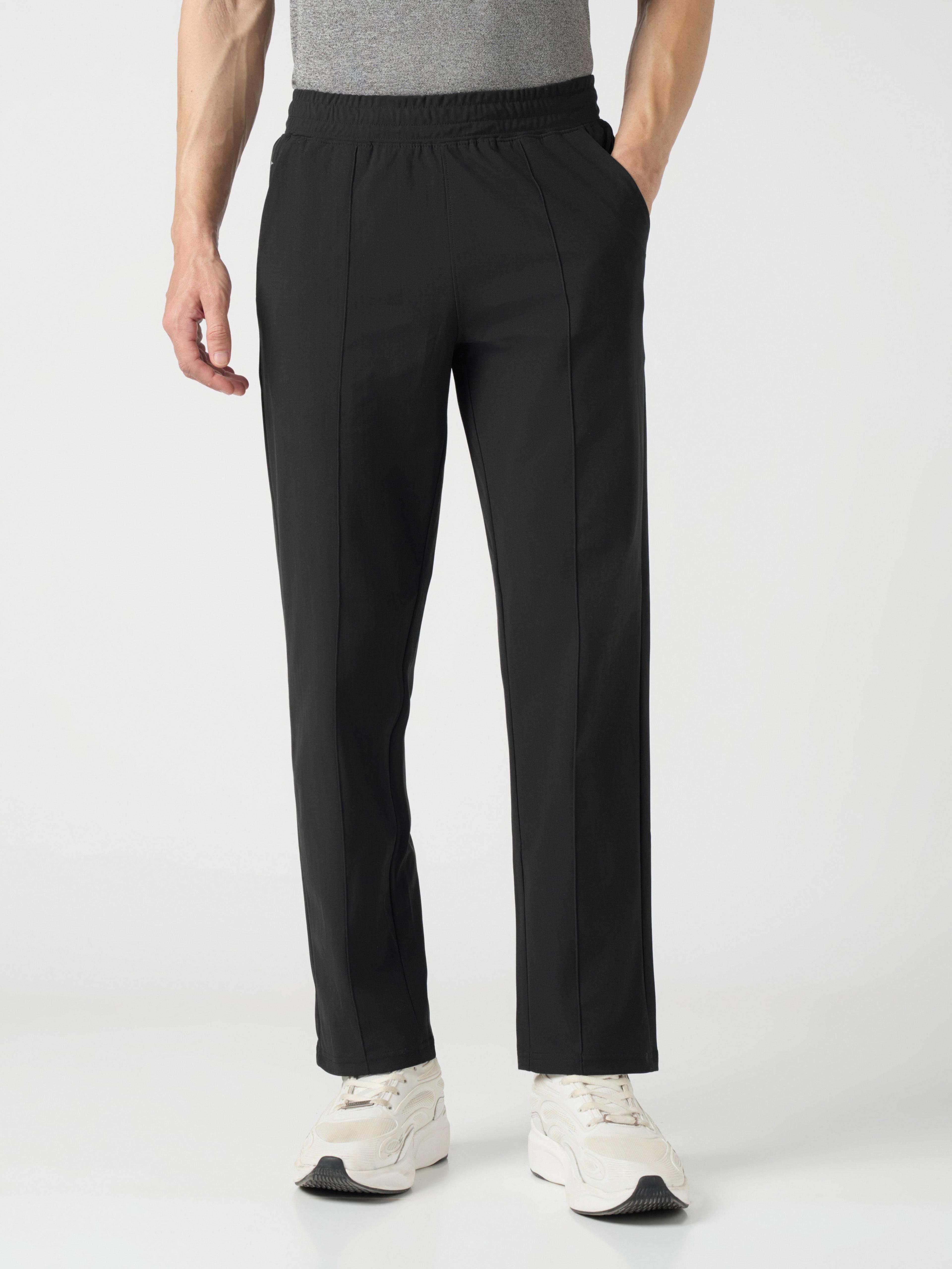 Men Solid Slim Fit Sports Trackpants with DURACOOL+ in Black - 2