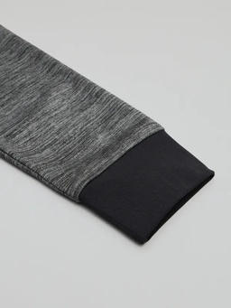 Men Melange Slim Fit Hooded Sweatshirt  with TECHNO GUARD in Light Carbon Melange - 8