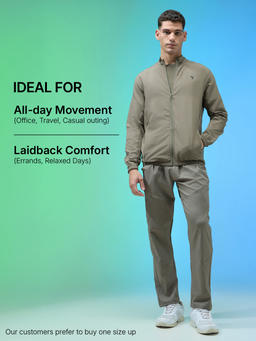 Men Solid Slim Fit Mock Neck Jacket with TECHNOLITE in Smokey Olive - 7