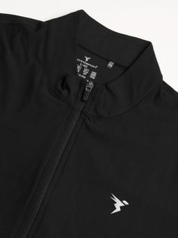 Men Solid Slim Fit Mock Neck Sports Jacket with DURACOOL+ in Black - 6