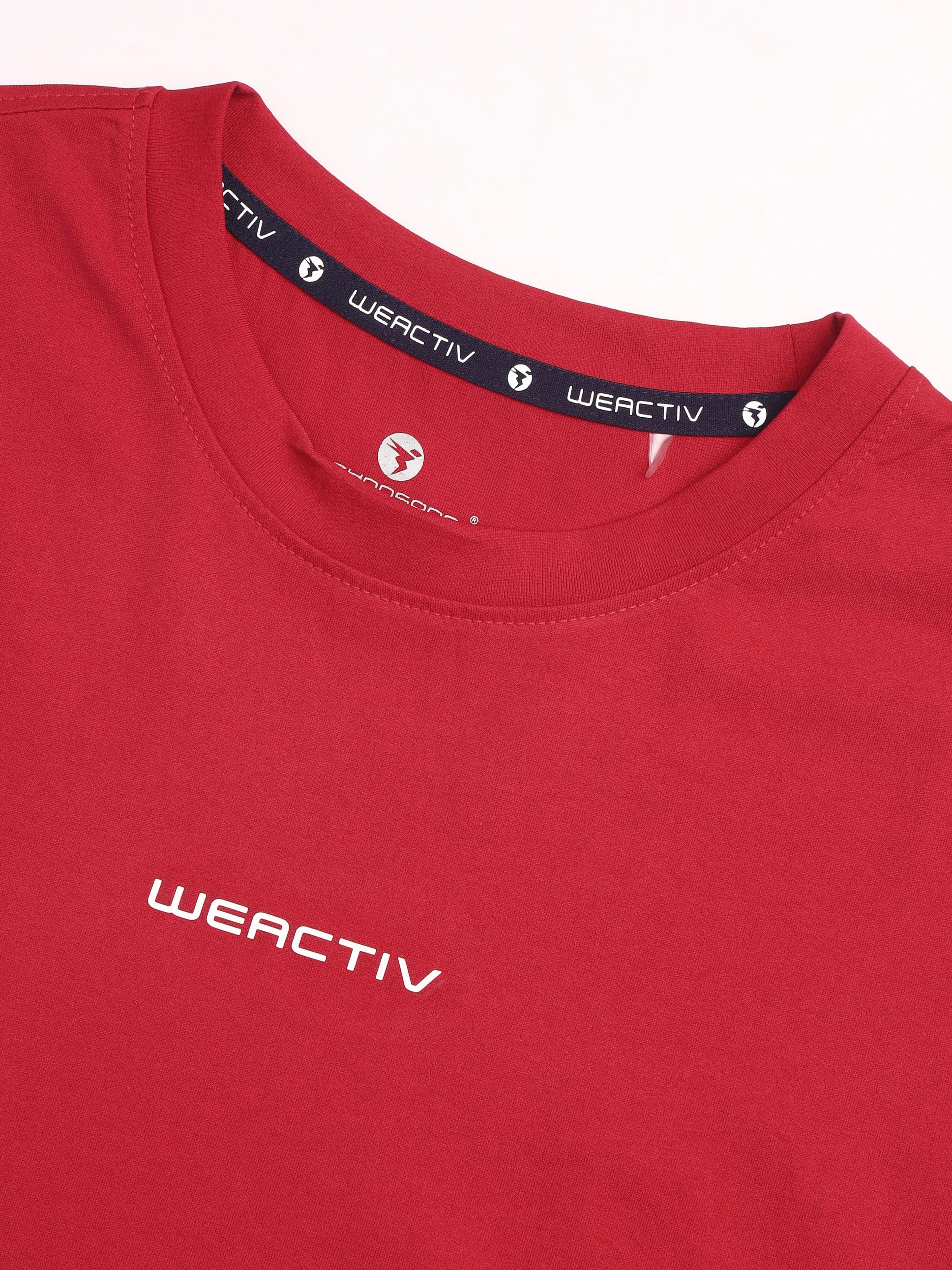 Women Printed Boxy Fit Round Neck T-shirt with COTFLEX in Red - 8