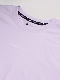 Women Printed Boxy Fit Round Neck T-shirt with COTFLEX in Lilac - 8