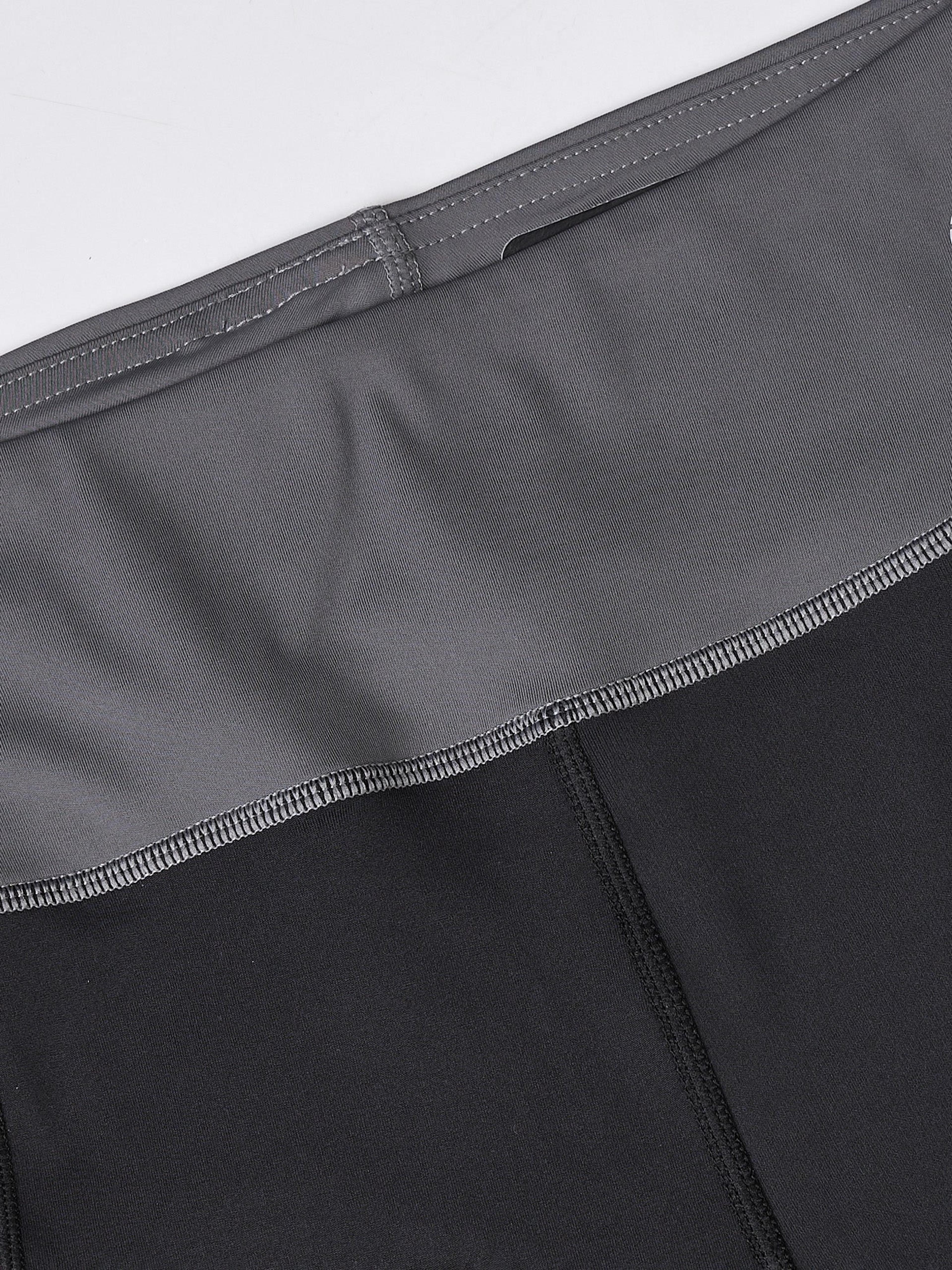 Women Colorblock Slim Fit Tights with ELASTOPLUS in Black - 8
