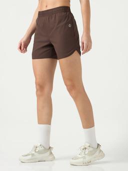 Women Solid Regular Fit Shorts with TS FLEXI in Chocolate A - 4