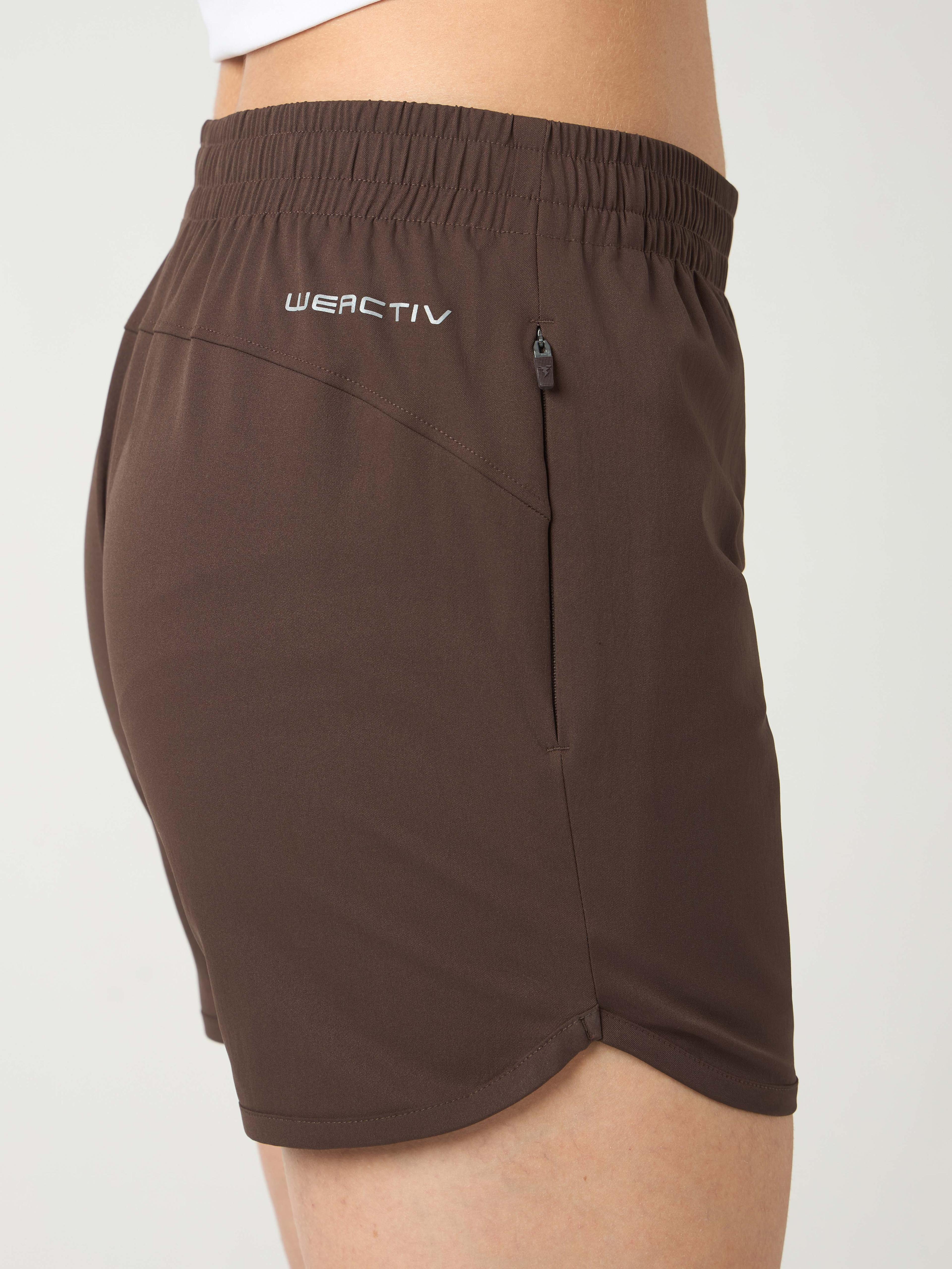 Women Solid Regular Fit Shorts with TS FLEXI in Chocolate A - 5