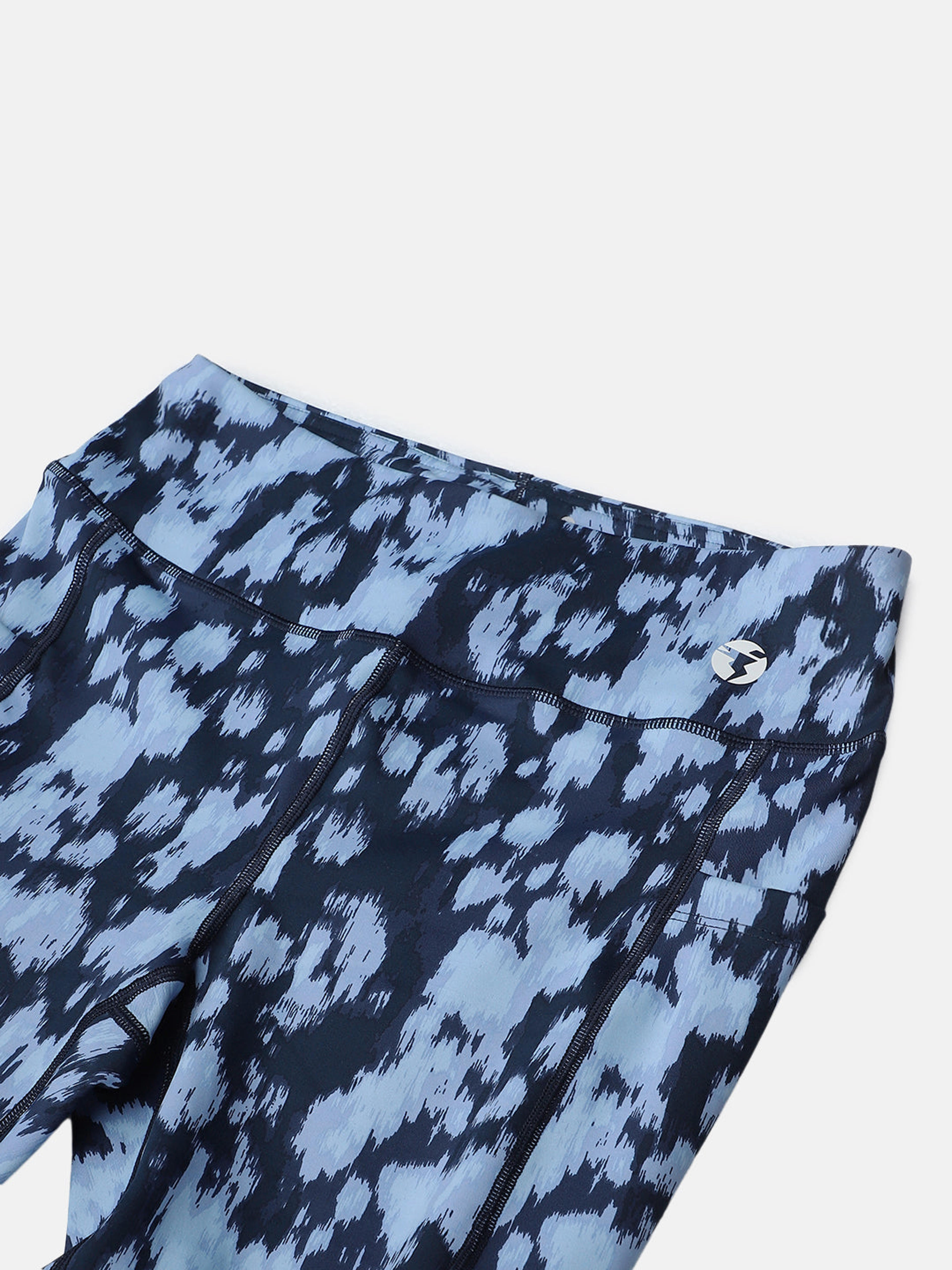 Women Printed Slim Fit Tights with ELASTO PLUS in Navy B - 10