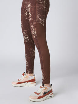 Women Printed Slim Fit Tights with ELASTO PLUS in Chocolate A - 8
