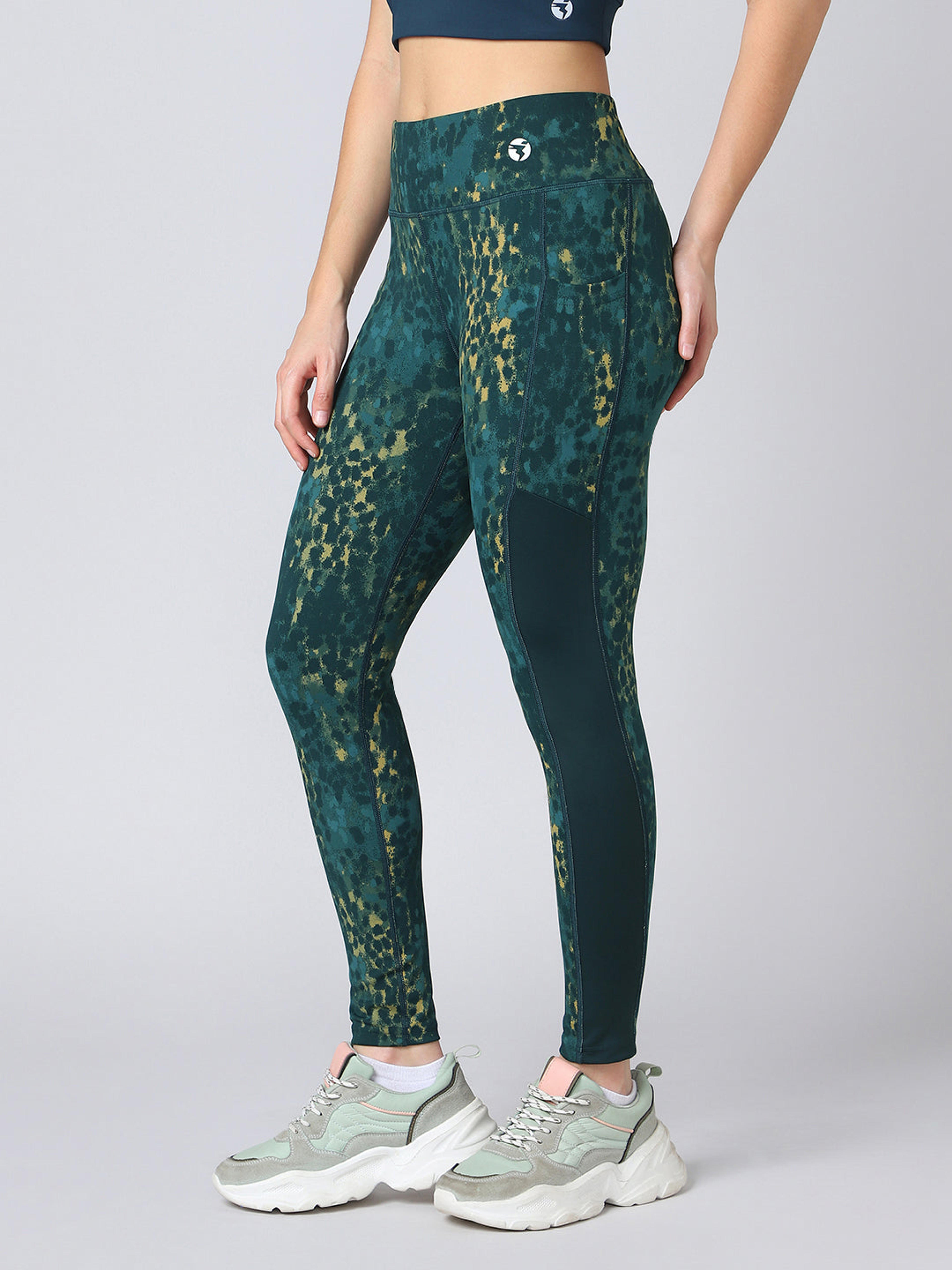 Women Printed Slim Fit Tights with ELASTO PLUS in Gulf Coast - 3