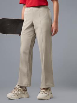 Women Relaxed Fit Sports Trackpants with ELASTO PLUS in Oyster Gray