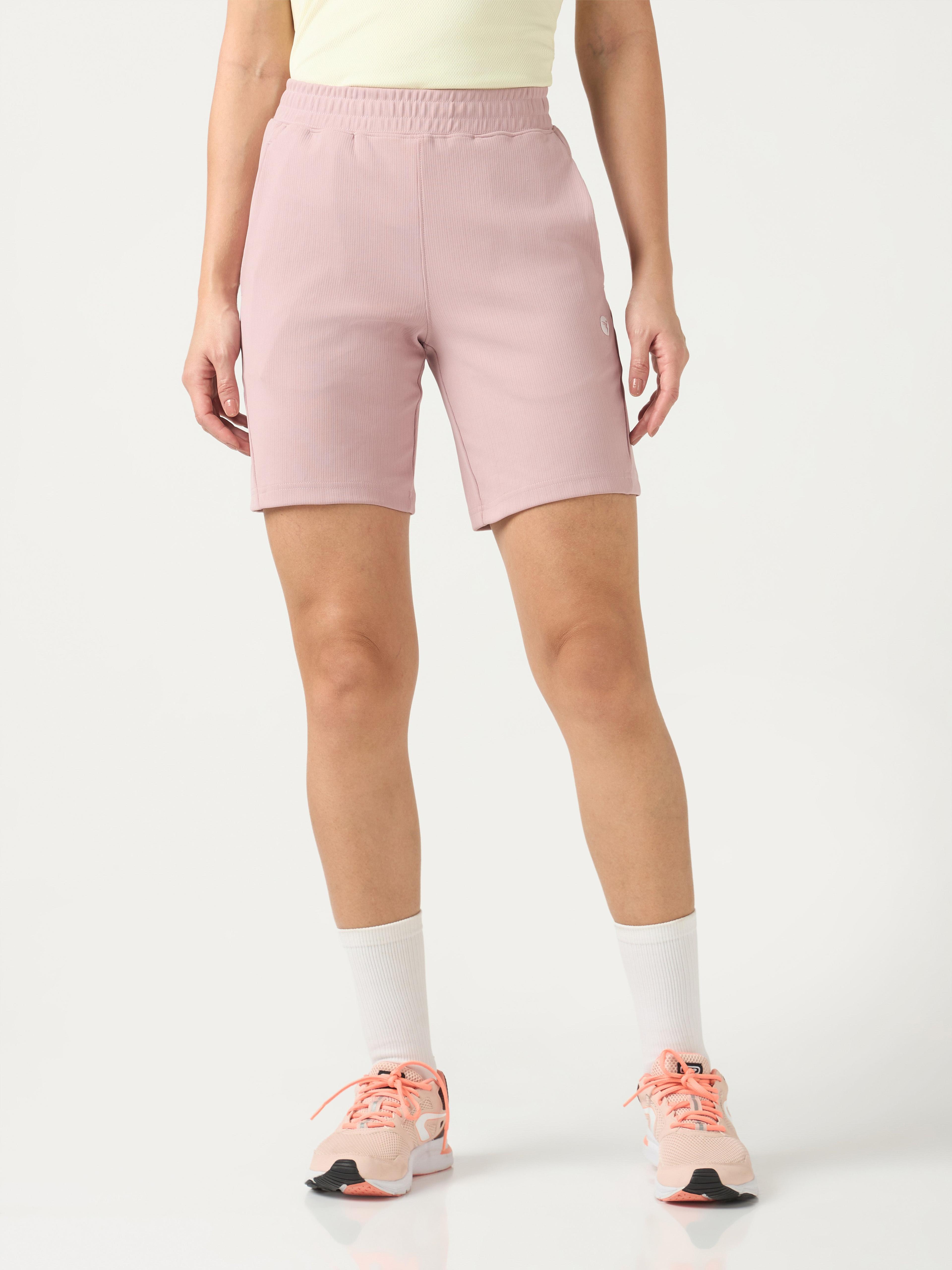 Women Regular Fit Sports Shorts with ELASTOPLUS in Dusty Pink - 2