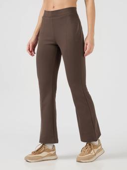 Women Solid Fit & Flare Pants with ELASTO PLUS in Chocolate A - 4